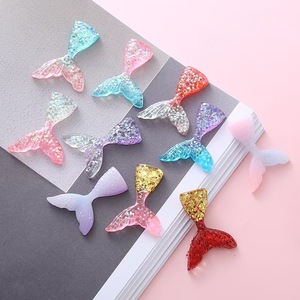 Statuetta di coda di sirena in resina <span class=keywords><strong>per</strong></span> telefono cellulare <span class=keywords><strong>per</strong></span> decorazione di carta di conchiglia con colla a goccia tecnica di pittura Idea regalo - Product Image 5