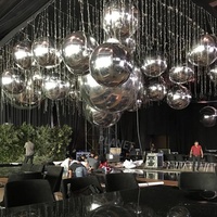 Miroir sphérique géant sur mesure, boule décorative argentée, boule de miroir gonflable argentée pour la décoration