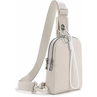Colefa Nouveau Sac Bandoulière Vintage Mini Unisexe en Nylon avec Fermeture Éclair, Sac Poitrine Sport Décontracté à Sangle Réglable pour la Course à Pied