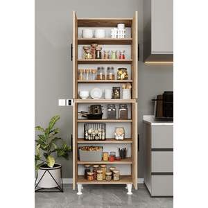 Armoire de cuisine moderne en pin atlantique à 4 portes, organisateur de rangement multifonction en bois MDF massif - Product Image 4