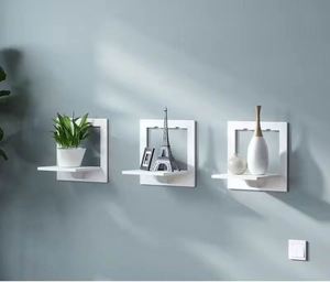 벽 주최자 벽 선반 세트 펀치 침대 옆 벽 디스플레이 스탠드 랙 장착 화분 홀더 TV 배경 방 장식 - Product Image 3