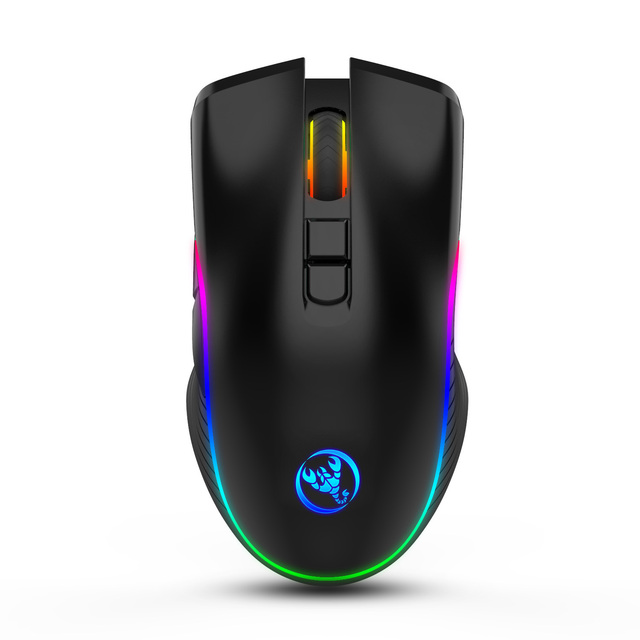 HXSJ T26 2.4G RGB Luminous Wireless Mouse TYPE-C Rechargeable Seven-button Computer Competitive Gaming Mouse