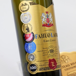 3D dập nổi nhôm mềm chai rượu vang nhãn mạnh mẽ dính 3D vàng mềm kim loại <span class=keywords><strong>Vodka</strong></span> nhãn rượu cho chai - Product Image 3