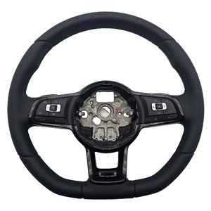 Volante Completo de Cuero Negro Personalizado para Volkswagen <span class=keywords><strong>Golf</strong></span> <span class=keywords><strong>MK7</strong></span> Be 7 R <span class=keywords><strong>GTI</strong></span> GTE TDI - Product Image 1