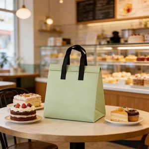 Sac isotherme jetable personnalisé en non-tissé avec doublure en aluminium pour plats à emporter, gâteaux et café - Product Image 1