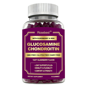 Rosebest – Compléments Gommeux en Gros de Glucosamine Naturelle, Chlorhydrate et Sulfate de Chondroïtine avec MSM et Baies d'Aronia - Product Image 1