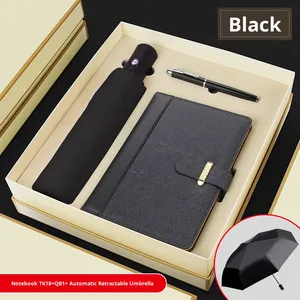 Set de Regalo Navideño para Empresas: Paraguas, Taza Térmica, Memoria USB, Libreta, Bloc de Notas con Logotipo Personalizable - Product Image 1