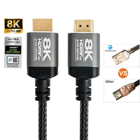Câble audio-vidéo OEM 1,5 m 8K mâle-mâle, conducteur OFC, ultra haute vitesse 8K pour 2.1 PVC pour moniteur PS5 avec garantie de 2 ans