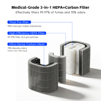 Filtre de remplacement XT35 à durée de vie 3 fois plus longue, amélioré avec pré-filtre, HEPA 99,97 % et charbon actif pour extracteur de fumée Fumego