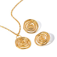 2024 déclaration de bijoux de fête de Luxe 18k plaqué or tourbillon charme boucles d'oreilles collier ensemble de bijoux pour les femmes