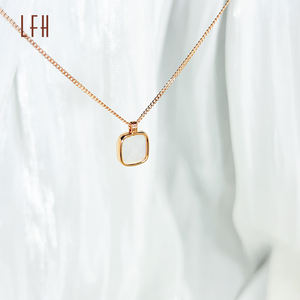 Cangkang alami dekoratif manik-manik liontin perhiasan rantai 18k emas murni kalung kerang au750 emas 18k nyata - Product Image 5