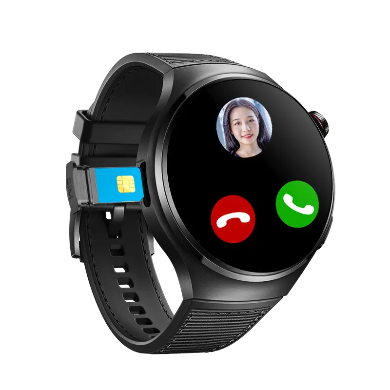 2024 4G Sim Kaart Android Smartwatch 5G Gps Wifi Dual Camera Smartwatches 2024 Vrouwen Mannen Mode Black Nfc Gps Smart Watch