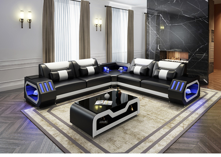 sofa u shape alcantara
