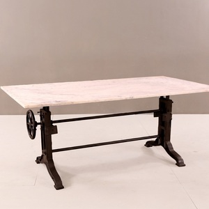 Mesa de Comedor con Tapa de Mármol y Base de Hierro Fundido - Product Image 2