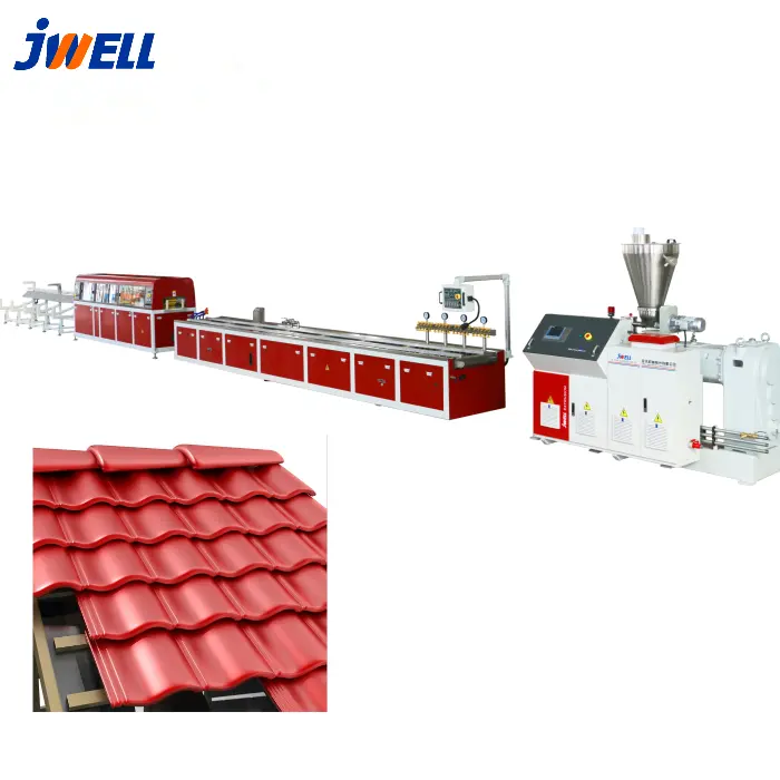 Jwell Extruder Machines PVC Roof Tiles Machine Manufacturer Plastic Tile Extrusion Line Roof Tile Production Line