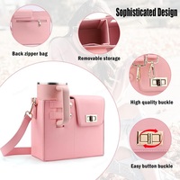 Sac de transport élégant et multifonctionnel en cuir PU de luxe pour femme, avec sangle, pour gobelet isotherme de 40 oz et bouteille d'eau