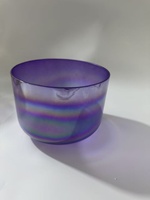 Bol chantant en cristal d'alchimie irisé bleu violet de 8 pouces, bol chantant en cristal de chakra pour la guérison sonore et l'équilibrage des chakras