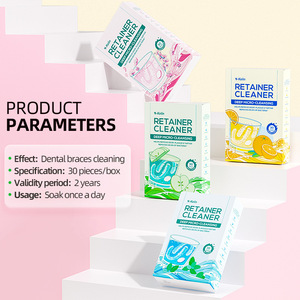 Comprimés effervescents nettoyants pour appareils orthodontiques transfrontaliers, gouttières invisibles, nettoyage orthodontique, appareils dentaires, taches dentaires - Product Image 1