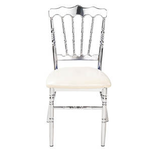 Dominar Venta caliente oro apilable diseño pu cuero Acero inoxidable Hotel banquete evento boda silla - Product Image 2