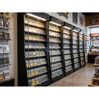 Vitrine d'exposition pour cartes sportives, best-seller, en verre LED et cadre en aluminium, pour magasin de tabac