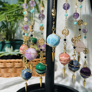 หินคริสตัลรูปลูกตุ้มทรงกลมขนาดใหญ่จากธรรมชาตินาฬิกาคาถาสำหรับแขวนรถเป็นของขวัญ - Product Image 3