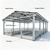 Structure en acier léger préfabriquée pour bergerie / hangar à moutons / grange à moutons, bâtiment agricole personnalisé pour élevage de bétail