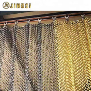 Kim loại dệt dây trang trí dệt dây lưới thép không gỉ chuỗi thư Rèm kim loại vải cho trần trang trí - Product Image 4