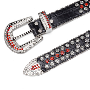 <span class=keywords><strong>Ceinture</strong></span> de <span class=keywords><strong>cowboy</strong></span> de luxe personnalisée avec strass et boucle en alliage pour hommes et femmes en <span class=keywords><strong>cuir</strong></span> - Product Image 6