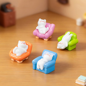 Mini Resin Lazy <b>Sofa</b> <b>Cat</b> Animal Figurines Miniature Ornaments for Cake Topper Car Dashboard Dollhouse Desktop Home Decor - Product Image 2