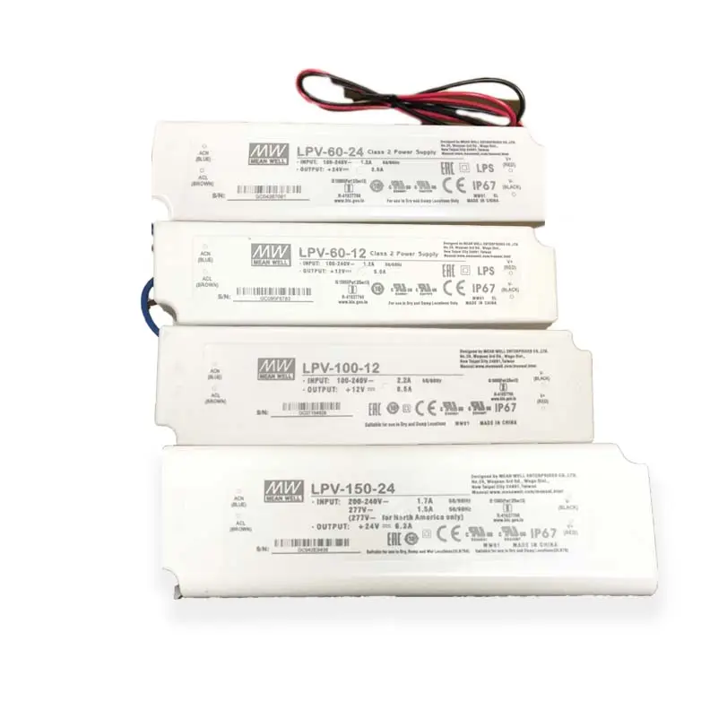 Meanwell LPV-100-12 12V Ip67 100W Slim Waterproof Ip67 110v 120V 220V To 12V Power Supply Led Driver For LED Panel Strips Light