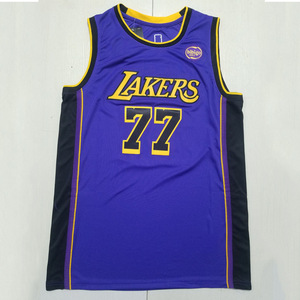 เสื้อบาสเก็ตบอลผู้ชายรุ่นใหม่ขายดี หมายเลข 77 ลูก้า ดอนชิช ลอสแอนเจลิส เสื้อเจอร์ซีย์ปักลายกีฬา เสื้อยืด - Product Image 4