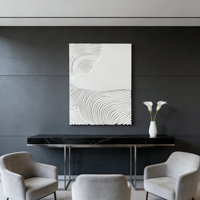 Panel de Escultura Mural Texturizado 3D Clásico Moderno con Diseño de Ondas Abstractas para Decoración de Dormitorios y Hogares