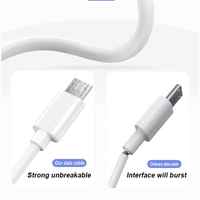 Câble USB-A vers Micro HNT 1m, câble de charge rapide 3A, câble de données avec conducteur en cuivre pur, matériau TPE pour téléphones mobiles