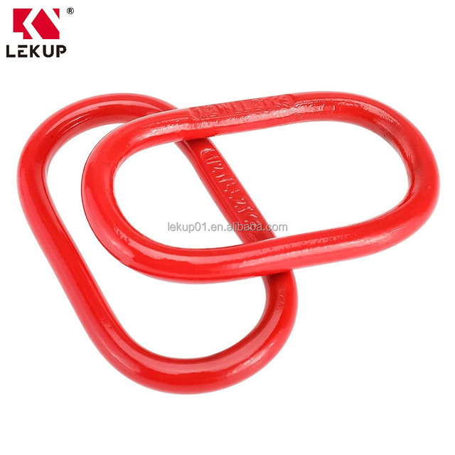 Heavy Duty Steel Chain Lifting Ring 5/8" Hoist Ring Red Grade 80 Oblong Master Link G80 Tow Master Ring for Lifting and Rigging