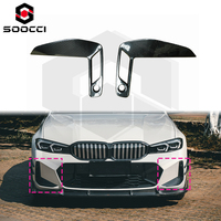 TAKD Cache-ventilations latérales de pare-chocs avant en fibre de carbone sèche, garnitures de prise d'air, enjoliveurs de conduits d'air pour feux antibrouillard pour BMW G20 G21 LCI 330i M340i