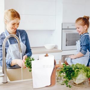 Wooden <b>Kitchen</b> <b>Paper</b> Towel Holder Round Solid Wood Countertop Storage Rack Modern Simple Design - Product Image 2