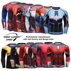 Cho cody lundin 180g dệt kim in Polyester Spandex người đàn ông dài tay áo nén phòng tập thể dục thể thao Áo sơ mi - Product Image 6