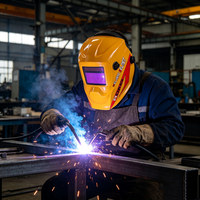 Casque de soudage à obscurcissement automatique à énergie solaire, grande zone de vision, 2 capteurs d'arc pour soudeur TIG MMA