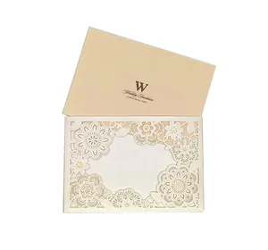 Wedding Party Supplier Gift paper printing personalized laser cut wedding invitation card