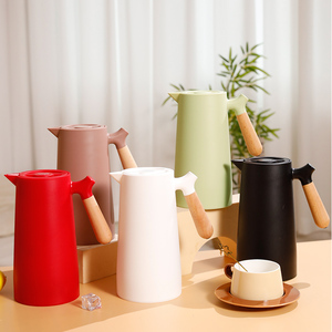 <span class=keywords><strong>Termo</strong></span> de Acero Inoxidable de Gran Capacidad con Asa de Madera para Agua Caliente y Café, Regalo Empresarial, Hervidor para Dormitorio - Product Image 3