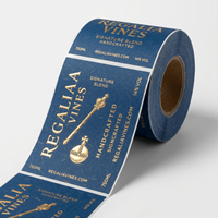 Etiquetas Adhesivas Troqueladas para Botellas de Vino, Estampado en Caliente Oro y Plata, Rollo a Rollo, para Líneas de Embotellado de Gran Volumen en Bodegas