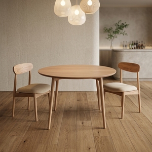 <strong>Set</strong> <strong>of</strong> <strong>4</strong> Contemporary <strong>Oak</strong> <strong>Dining</strong> <strong>Chairs</strong> with Stable Wooden Backrest and Fabric Upholstery Restaurant Stool for Home &amp; Villa Use - Product Image 4