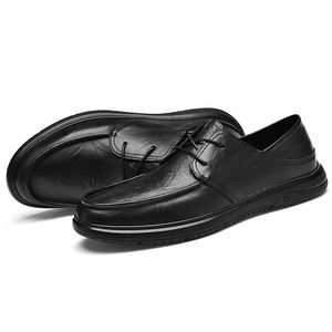 Chaussures habillées en cuir légères pour hommes – Nouvelle collection printemps-hiver – Douces, respirantes et antidérapantes avec semelle en caoutchouc amortissante - Product Image 1