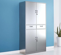 Armoire médicale en acier inoxydable avec tiroirs et porte verrouillable pour hôpital, clinique, laboratoire