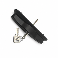 Poignée de porte coulissante simple en aluminium noir en forme de D, avec cylindre de serrure à clé et 2 clés, pour quincaillerie de porte d'entrée – Vente directe usine