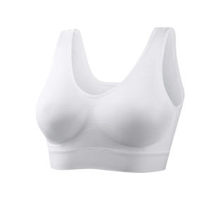 Soutien-gorge de sport sans coutures pour femme, maintien élevé, bande de soutien large, dos en maille respirante, grande taille, couleur unie, personnalisable, tricoté pour l'été - Product Image 1
