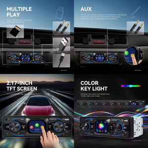 Estéreo Compacto para Auto con Pantalla Táctil Podofo 1 Din de 2.17 Pulgadas, Radio MP3, Bluetooth, FM, AUX, SWC, Doble USB Tipo-C, Carga Rápida ISO - Product Image 4