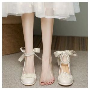 Zapatos de Novia Mary Jane de Tacón Alto con Diseño de Tiras Cruzadas al Estilo Francés Retro, de Cuero Premium, Novedad de Otoño-Verano - Product Image 3