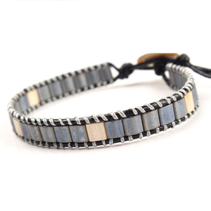 Memoria Ajdut tamaño hecho a mano 1,5mm cuerda de cuero trenza Tila de piedra pulsera para los hombres - Product Image 6