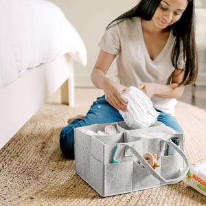 Grand Organisateur Portable pour Couches de Bébé avec Poignée, Panier de Rangement pour Couches, Organisateur de Couches pour Bébé - Product Image 4